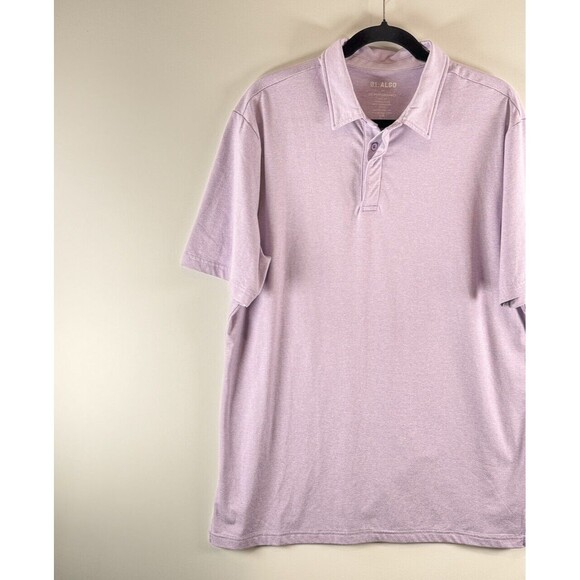 01 Algo Mens Polo Shirt Purple Quick Dry Wicking Performance Golf Large Tall - Picture 4 of 9